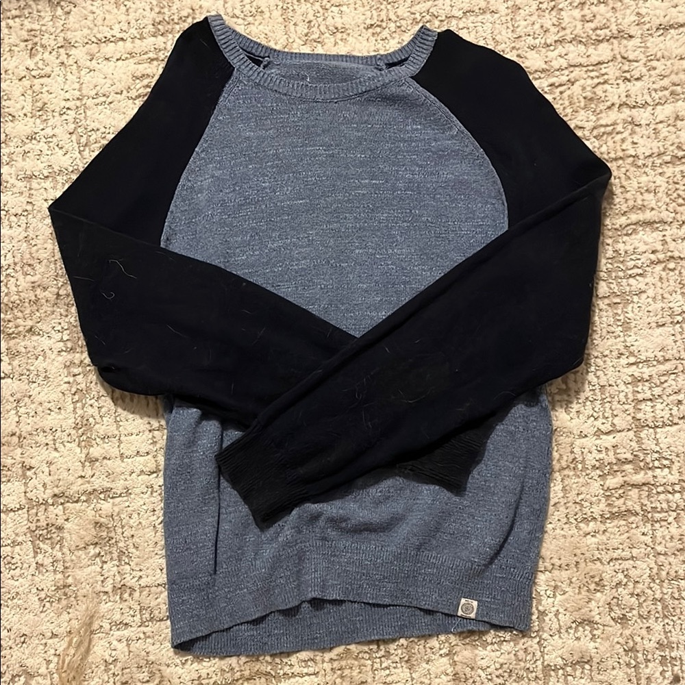 Lucky Brand Blue Two-Tone Crewneck Sweater